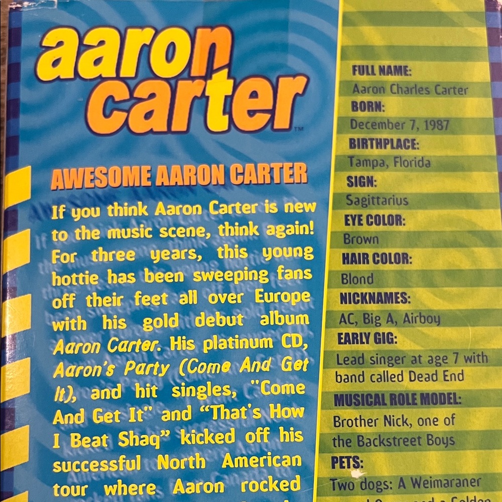 VTG 2001 Aaron Carter Barbie Doll play along edition in Yellow and Purple Outfit - Picture 4 of 5